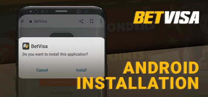 Installing the BetVisa android app on android - installation process