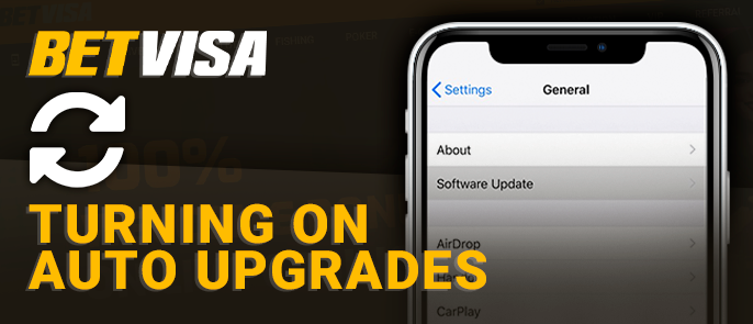 About updating the BetVisa casino app on your phone - how to enable auto-refresh