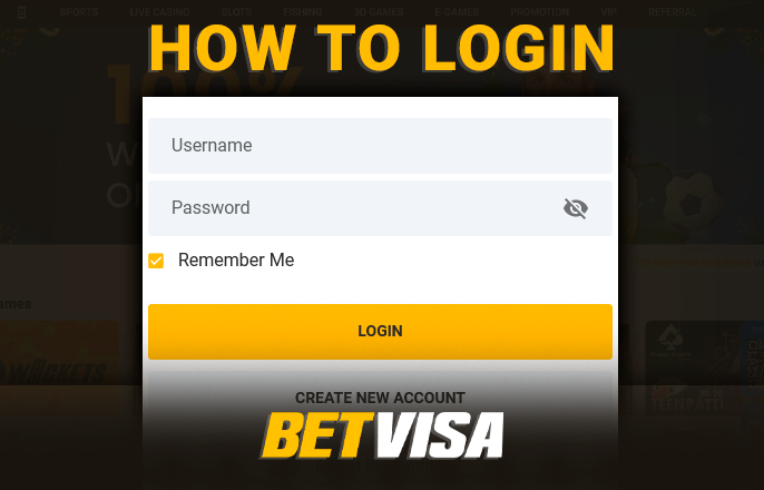 BetVisa account authorization form - how to log in to your account