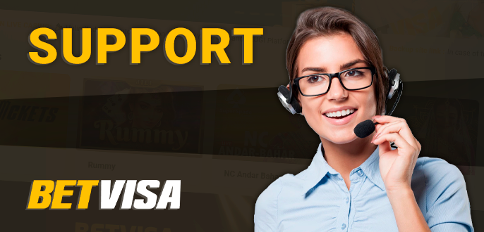 About BetVisa online casino player support - how to contact