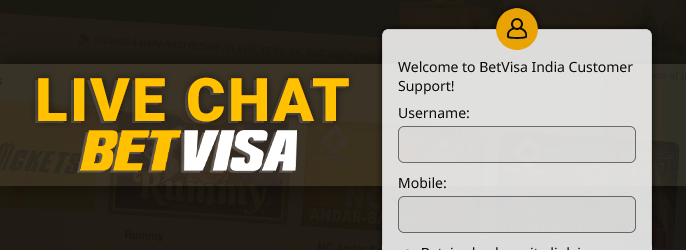Live chat with support on the BetVisa casino website