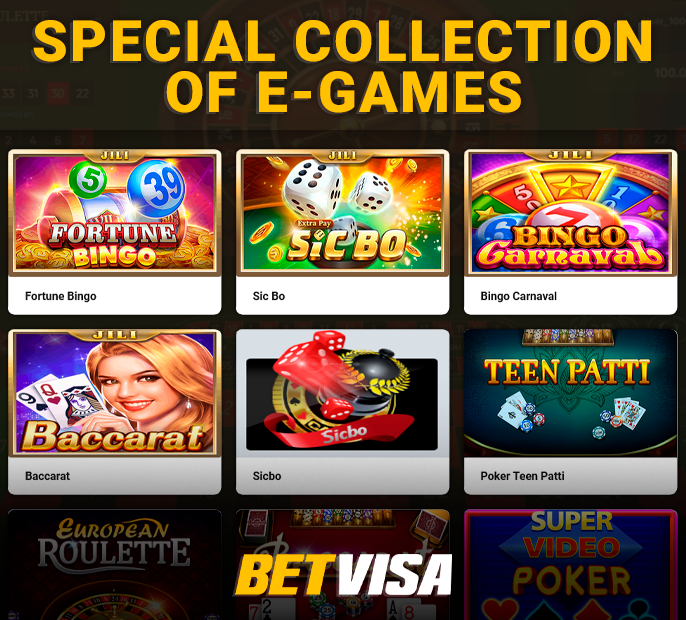 Extensive collection of table games on BetVisa casino site - baccarat, roulette and others