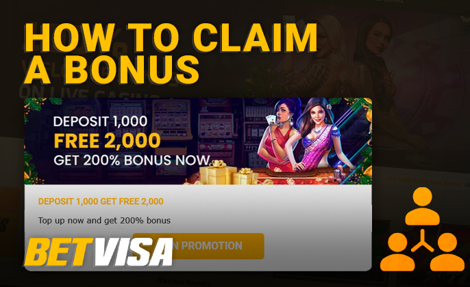 Bonus offer activation form for a player from Bangladesh on the BetVisa website