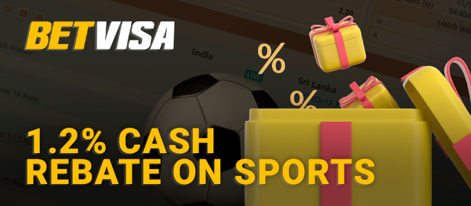 Rebate bonus on sports events at BetVisa - detailed information